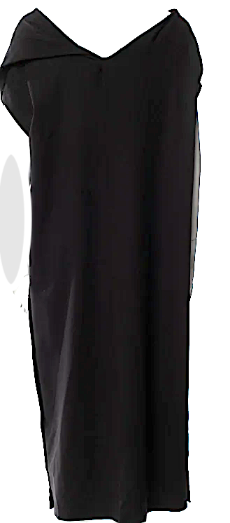 Ann Demeulemeester BELGIUM. Black/Blue Virgin Wool Midi Length Dress