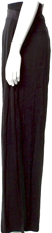 Ann Demeulemeester Belgium. Black Rayon Wide Leg Pants