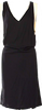 Ann Demeulemeester Belgium. Black Viscose V-Neck Knee-Length Dress