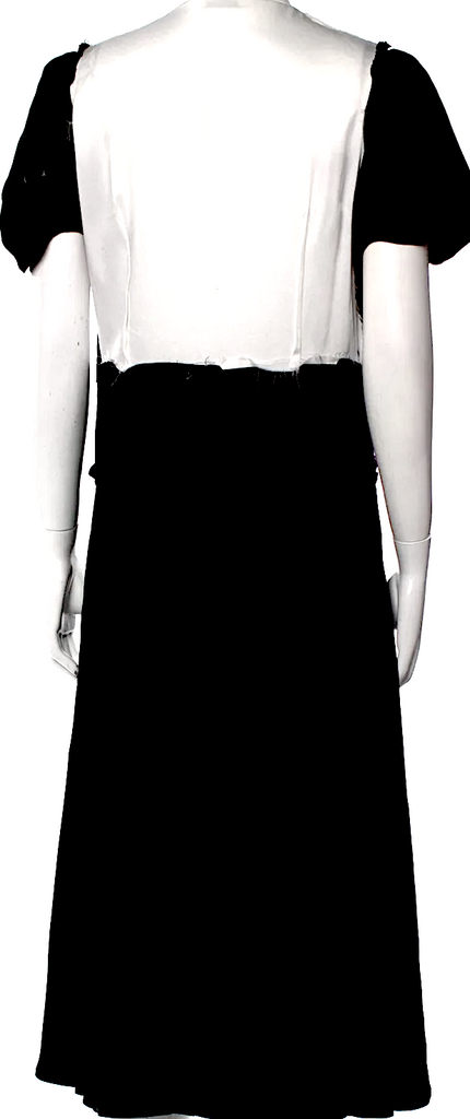 ATTICO. Viscose Blend Colorblock Deconstruct Pattern Midi Length Dress