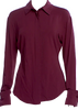 The Attico MILAN. Burgundy Acetate Blend Long Sleeve Button-Up Top