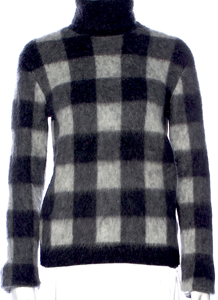 Balenciaga Paris. 2016 Collection Wool Blend Plaid Print Sweater/Top