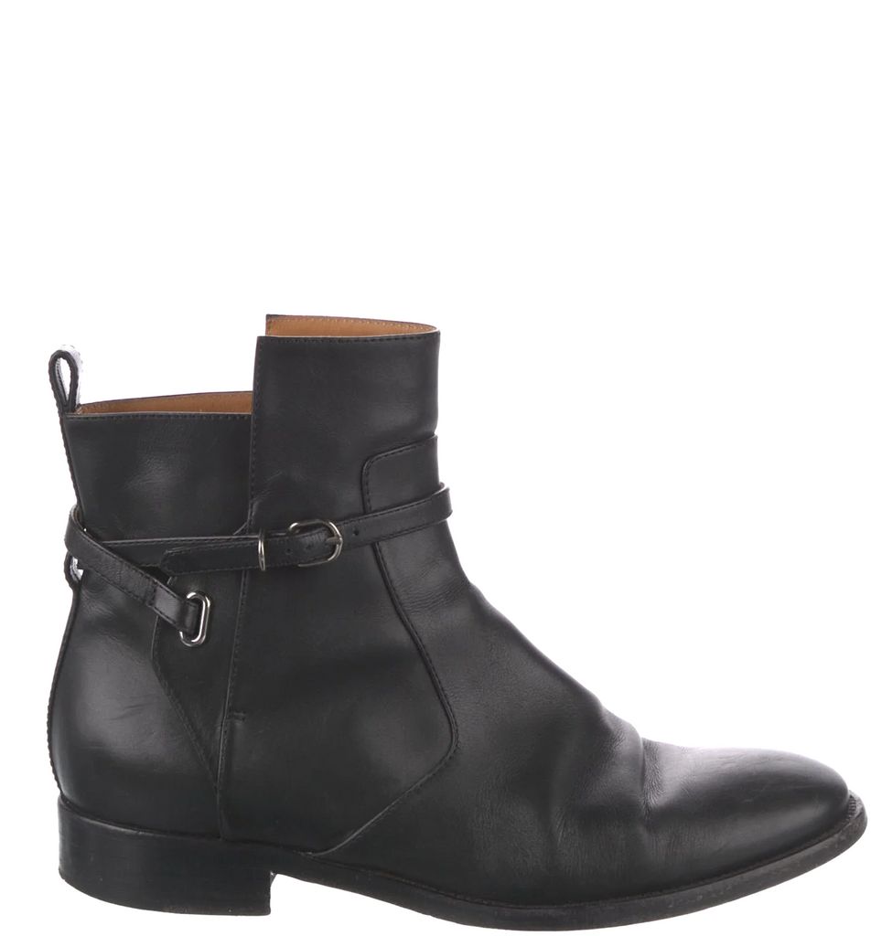 Balenciaga Paris. Black Leather Moto Boots SZ: 8.5 | US8.5, IT38.5