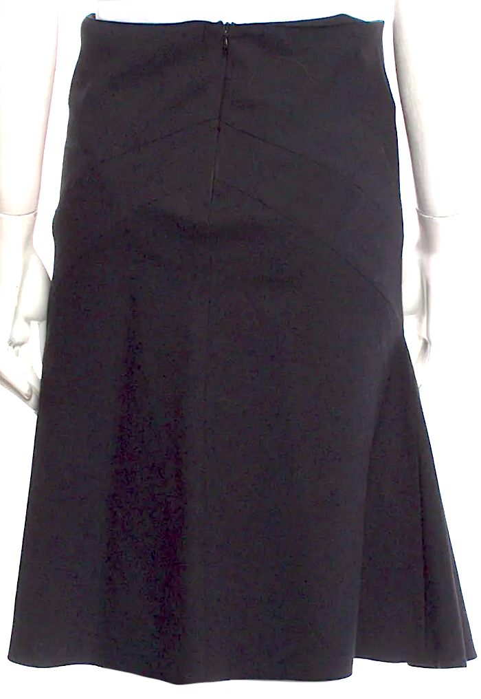 Blumarine by Anna Molinari Italy. Black Lace Trim Embellishment Knee-Length Skirt