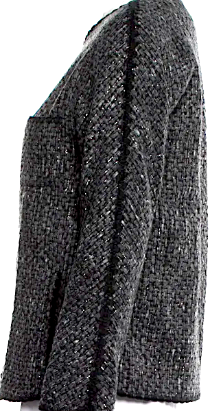 Blumarine ITALY. Anna Molinari Designer. Grey Tweed Boucle Pattern Cropped Jacket