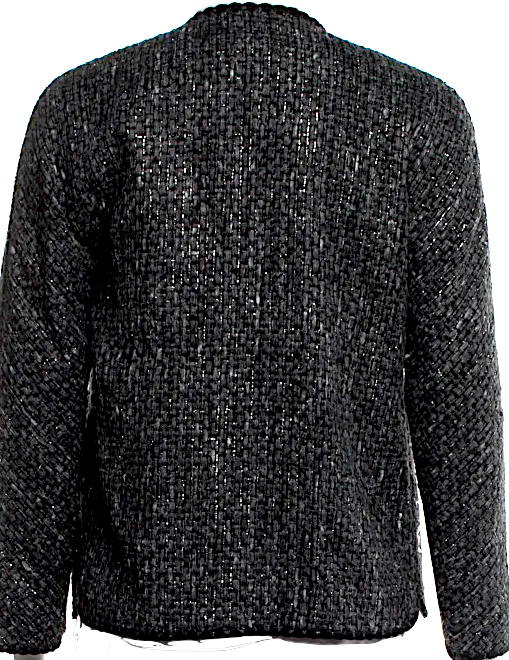 Blumarine ITALY. Anna Molinari Designer. Grey Tweed Boucle Pattern Cropped Jacket