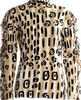 Blumarine Italy. Anna Molinari Designer. Beige Viscose Animal Print Turtleneck Top