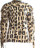 Blumarine Italy. Anna Molinari Designer. Beige Viscose Animal Print Turtleneck Top