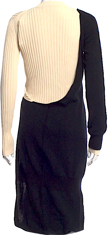 Bottega Veneta ITALY. Designer: Daniel Lee.  Knit Colorblock Pattern Midi Length Dress