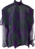 Burberry UK. Blue Silk Plaid Print Blouse