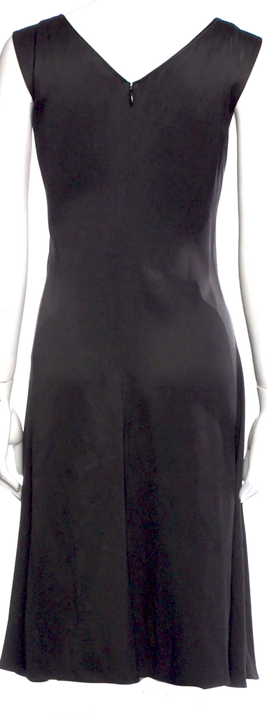 Celine Paris. Phoebe Philo Designed. Black Silk Knee-Length Dress