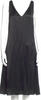 Celine Paris. PHOEBE PHILO. Vintage Black Viscose V-Neck Midi Length Dress