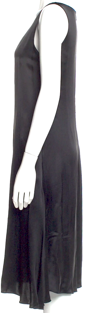 Celine Paris. PHOEBE PHILO. Vintage Black Viscose V-Neck Midi Length Dress