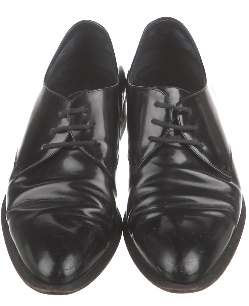 Celine Paris. PHOEBE PHILO DESIGNED Black Leather Lace Up Oxfords SZ38 US8