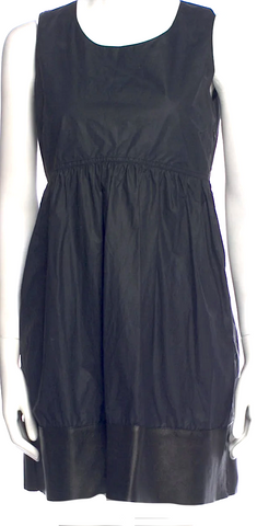 Chloe Paris. Black Back Acetate Zip Sleeveless Scoop Neck Shift Dress