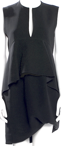 Maison Margiela MM6 Paris. Black Grey Denim Half Button Down Dress w/Back Pockets