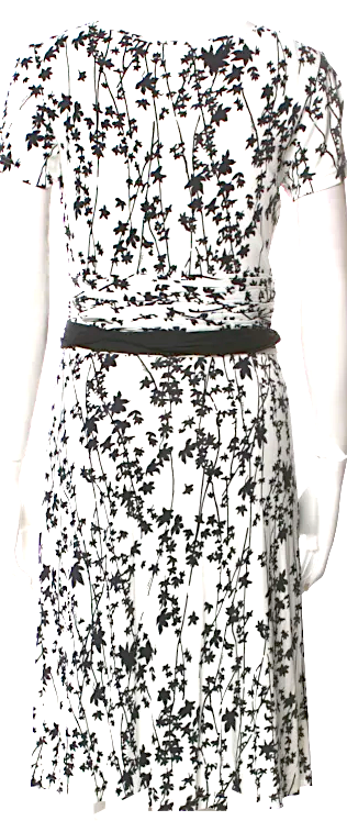 Celine PARIS. Vintage Black Floral Knee-Length Dress