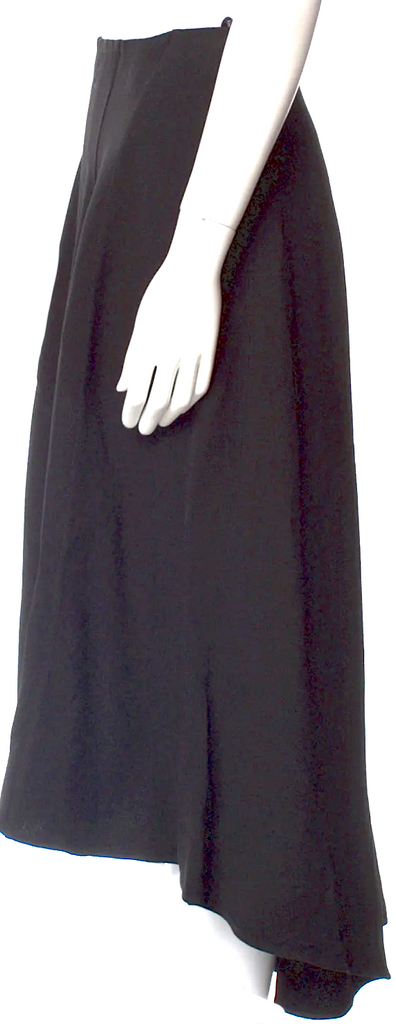Celine Paris. BY PHOEBE PHILO. Black PolyTech Pleated Accents Midi Length Skirt