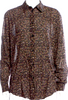 Celine Paris. Designer: Hedi Slimane. Vintage  Printed Long Sleeve Button-Up Top