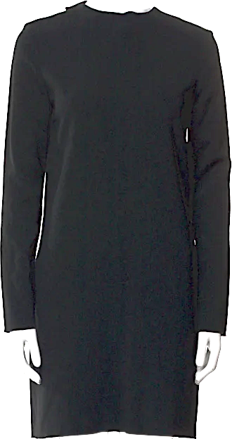 Celine PARIS. PHOEBE PHIBLO Black Viscose/Acetate Blend Black Crew Neck Mini Dress