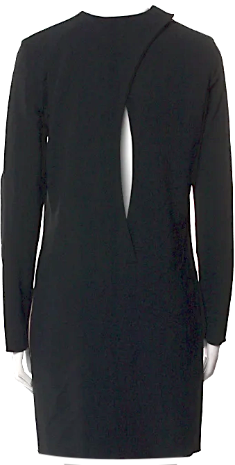Celine PARIS. PHOEBE PHIBLO Black Viscose/Acetate Blend Black Crew Neck Mini Dress