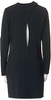 Celine PARIS. PHOEBE PHIBLO Black Viscose/Acetate Blend Black Crew Neck Mini Dress