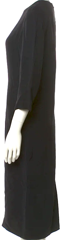 Celine PARIS. PHOEBE PHILO Designer. Black Viscose Crew Neck Midi Length Dress