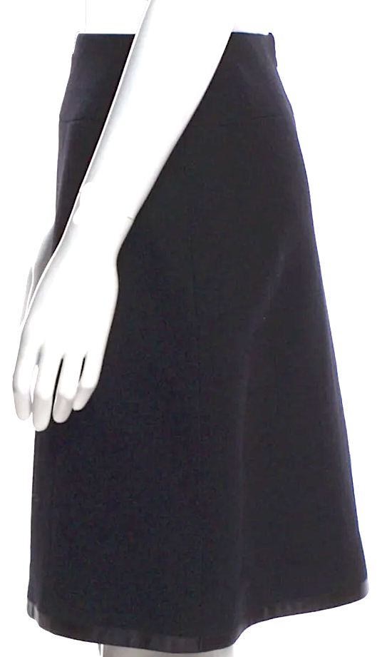 Chanel Paris. Vintage 1997 Collection. Karl Lagerfeld. Black Wool Knee-Length Skirt