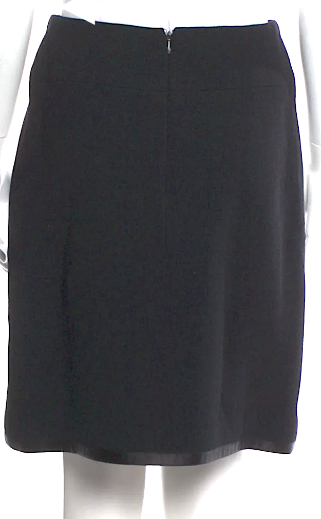 Chanel Paris. Vintage 1997 Collection. Karl Lagerfeld. Black Wool Knee-Length Skirt