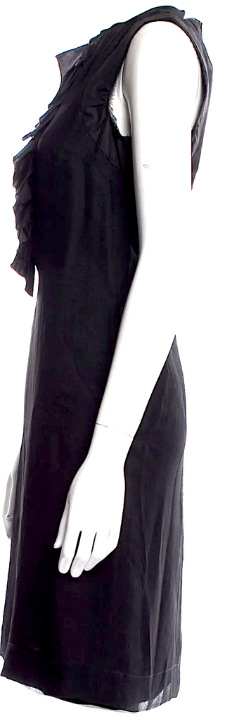 Chloe Paris. From the Fall/Winter 2006 Collection by Phoebe Philo. Black Silk Dress w/Ruffles