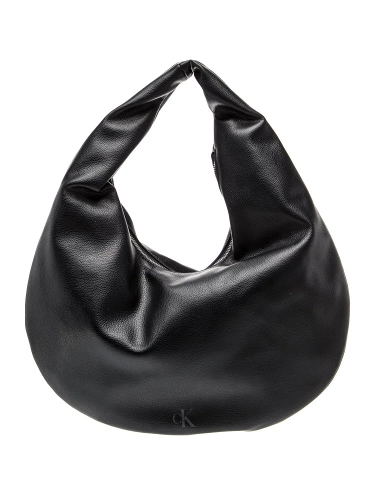 Calvin Klein/ Raf Simons 205W39NYC. Black Leather Top Handle Bag