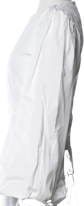 Calvin Klein NY. RAF SIMONS DESIGNER. 205W39NYC  White Crew Neck Long Blousson Sleeve Top