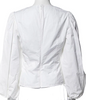 Calvin Klein NY. RAF SIMONS DESIGNER. 205W39NYC  White Crew Neck Long Blousson Sleeve Top