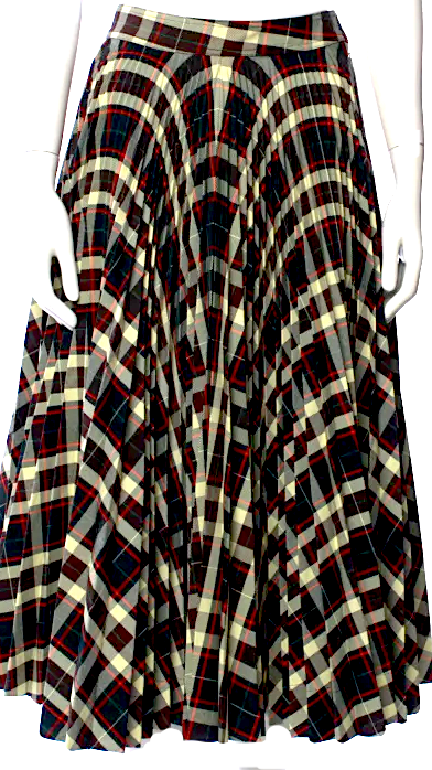 Calvin Klein/RAF SIMONS 205W39NYC.  Plaid Print Midi Length Skirt