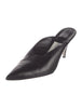 Raf Simons for Calvin Klein 205W39NYC Black Leather Silver Coated Bottoms Mules SZ40