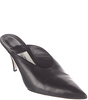 Raf Simons for Calvin Klein 205W39NYC Black Leather Silver Coated Bottoms Mules SZ40