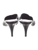 Raf Simons for Calvin Klein 205W39NYC Black Leather Silver Coated Bottoms Mules SZ40