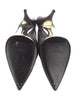 Raf Simons for Calvin Klein 205W39NYC Black Leather Silver Coated Bottoms Mules SZ40
