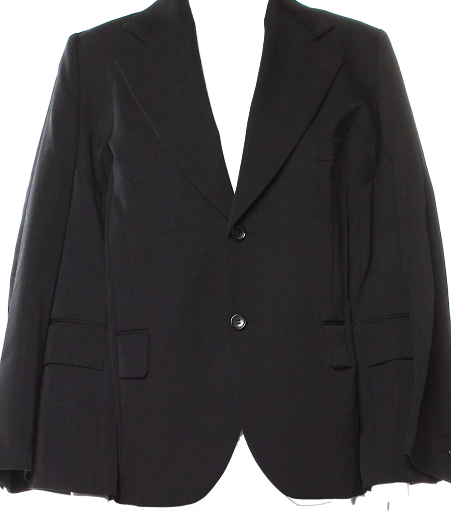 Comme des Garçons Japan. NEW W/TAGS. Black Wool Cupra Lined Cape Style Blazer