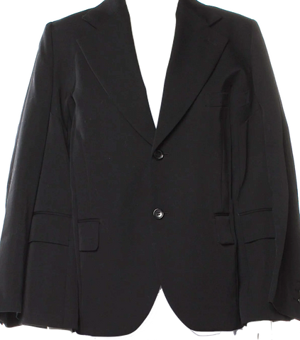 Maison Margiela Paris. Black Wool Blend Snap Front Jacket