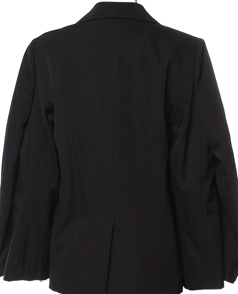 Comme des Garçons Japan. NEW W/TAGS. Black Wool Cupra Lined Cape Style Blazer