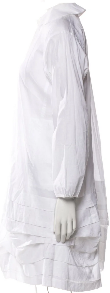 COMME DES GARCONS JAPAN. White Cotton Pleated Layered Dress