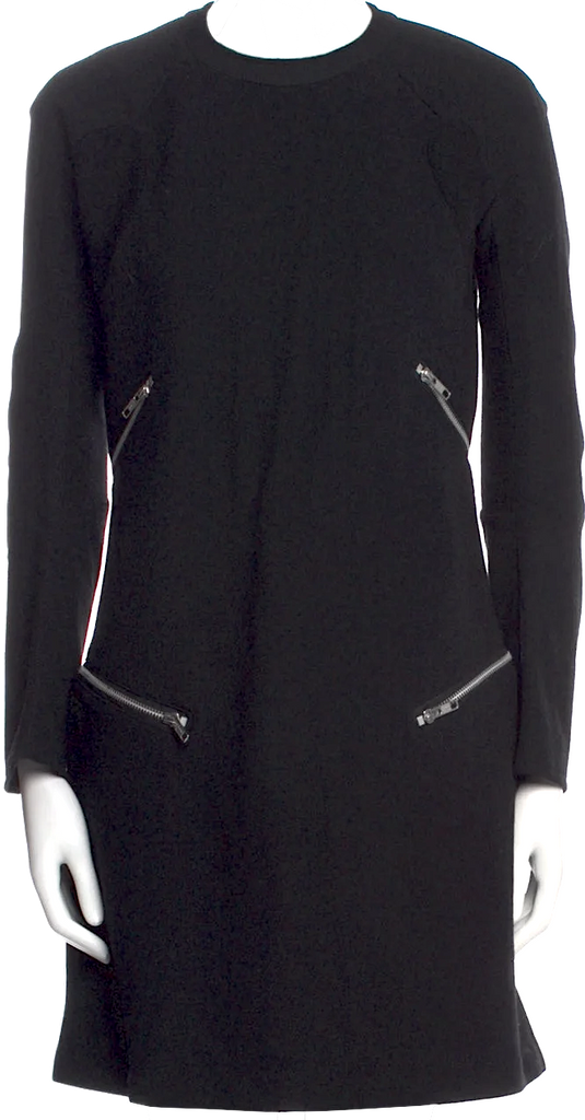 Comme des Garçons Japan. Black Wool Blend Mini Dress