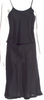 Comme des Garçons Japan. Black Cupro Scoop Neck Midi Length Dress