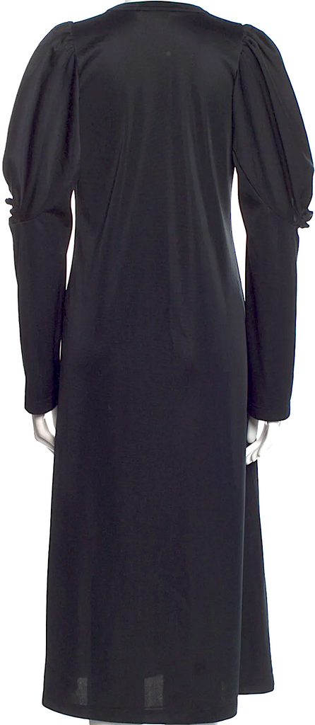 Comme des Garçons Japan. Black Triacetate Blend Crew Neck Midi Length Dress