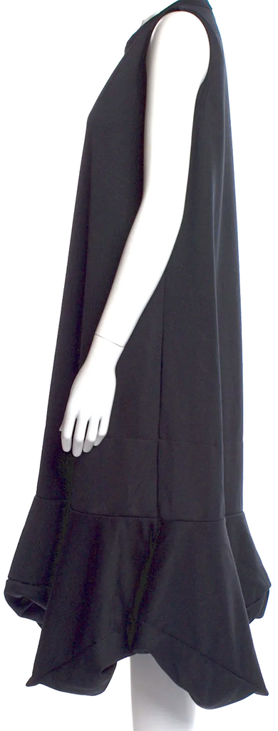 Comme des Garçons Japan. Black Scoop Neck Midi Length Dress