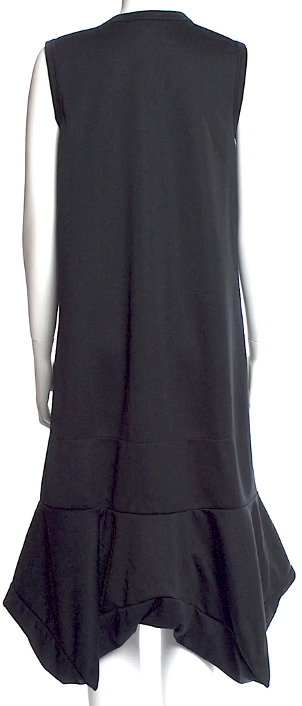 Comme des Garçons Japan. Black Scoop Neck Midi Length Dress