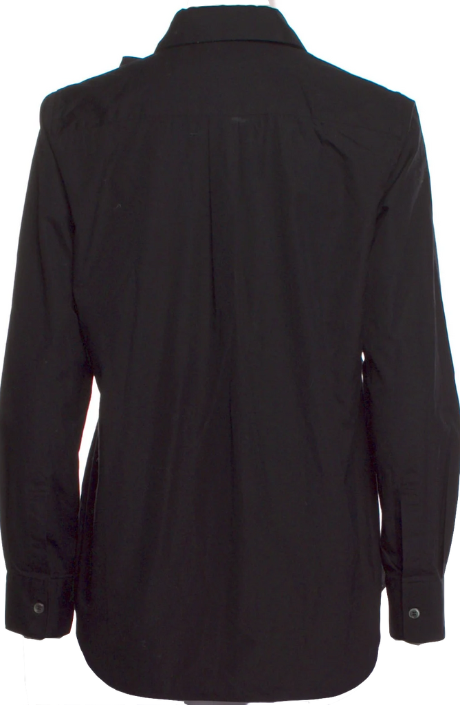 Comme des Garçons Japan. Black Ruffle Embellishments Long Sleeve Button-Up Top