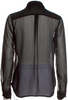 Comme des Garçons Japan. Black Silk Blend Long Sleeve Button-Up Top