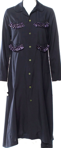 GUCCI ITALY. Black/Grey Silk Horsebit Print Button Down Blouse